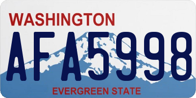 WA license plate AFA5998