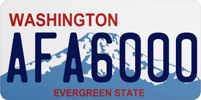 WA license plate AFA6000