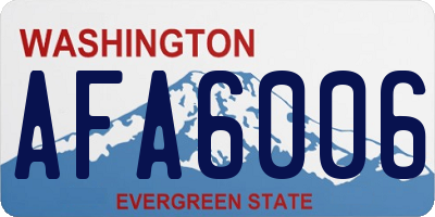 WA license plate AFA6006