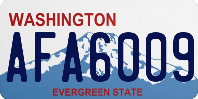 WA license plate AFA6009