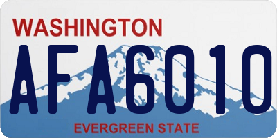 WA license plate AFA6010