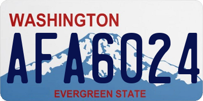 WA license plate AFA6024