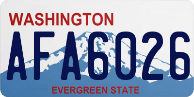 WA license plate AFA6026