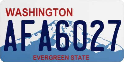 WA license plate AFA6027