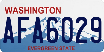 WA license plate AFA6029