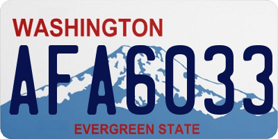 WA license plate AFA6033