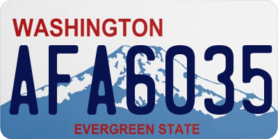 WA license plate AFA6035