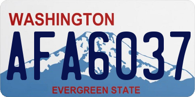 WA license plate AFA6037