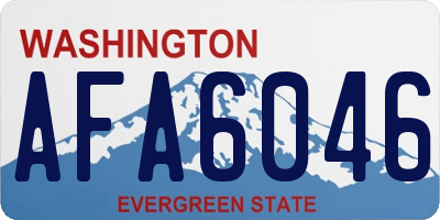 WA license plate AFA6046