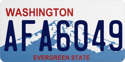 WA license plate AFA6049