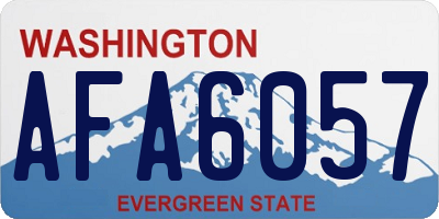 WA license plate AFA6057