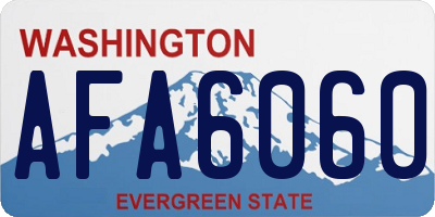 WA license plate AFA6060