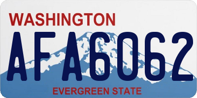 WA license plate AFA6062