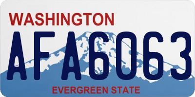 WA license plate AFA6063