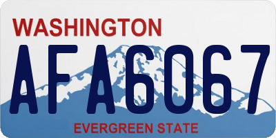 WA license plate AFA6067