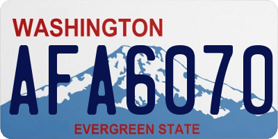 WA license plate AFA6070