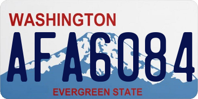 WA license plate AFA6084