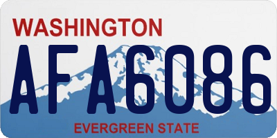 WA license plate AFA6086