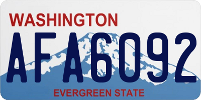 WA license plate AFA6092