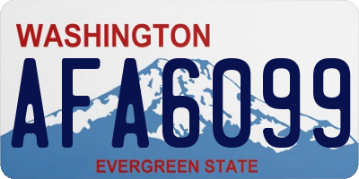 WA license plate AFA6099