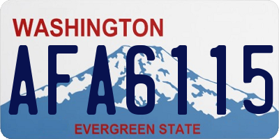 WA license plate AFA6115