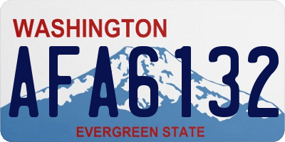 WA license plate AFA6132