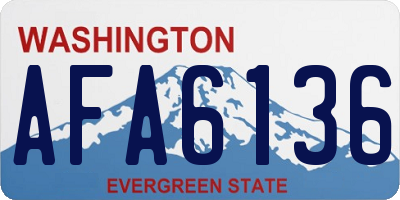 WA license plate AFA6136