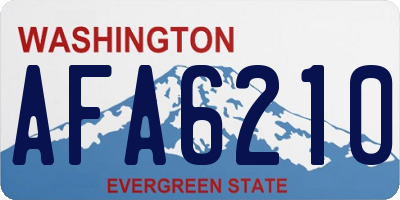 WA license plate AFA6210