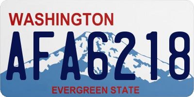 WA license plate AFA6218