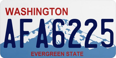 WA license plate AFA6225