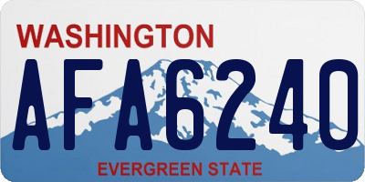 WA license plate AFA6240