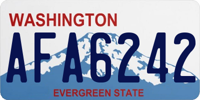 WA license plate AFA6242