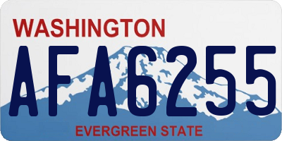 WA license plate AFA6255