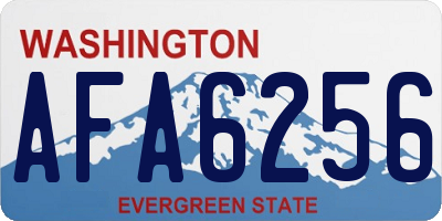 WA license plate AFA6256
