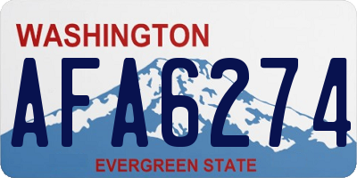 WA license plate AFA6274