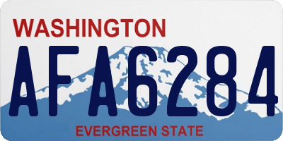 WA license plate AFA6284