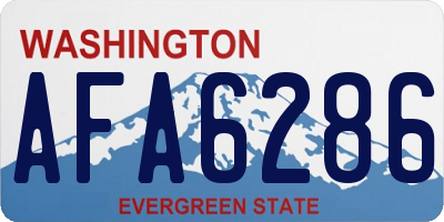 WA license plate AFA6286