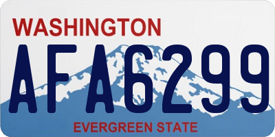 WA license plate AFA6299