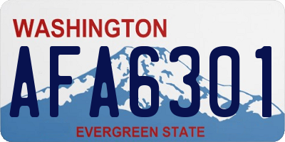 WA license plate AFA6301