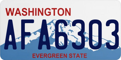 WA license plate AFA6303