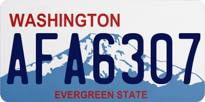 WA license plate AFA6307