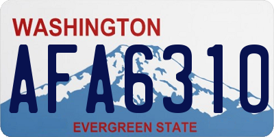 WA license plate AFA6310