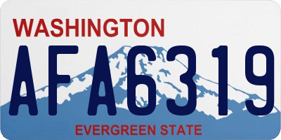 WA license plate AFA6319