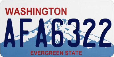 WA license plate AFA6322