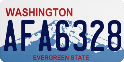 WA license plate AFA6328