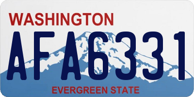 WA license plate AFA6331