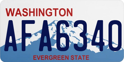 WA license plate AFA6340
