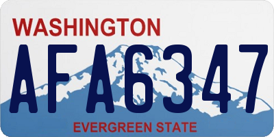 WA license plate AFA6347