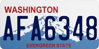 WA license plate AFA6348