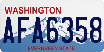 WA license plate AFA6358